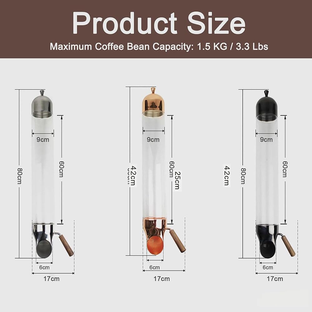 Dispensador de Granos de café,contenedor de Almacenamiento de Pared black80cm-1Pack