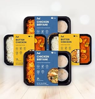 Ready To Eat Indian Meal Special - Butter Chicken & Chicken Biryani - Gluten Free - (Butter Chicken - 2 Packs & Chicken Biryani - 2 Packs) - Pack of 4