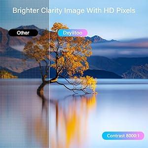 Full HD WiFi Bluetooth Projector Built in DVD Player, 12000LM 1080P Supported, Portable Mini DVD Projector for Outdoor Movies, 250" Home Theater, Compatible with iOS/Android/TV Stick/PS4/HDMI/USB/TF — photo 3 of 6
