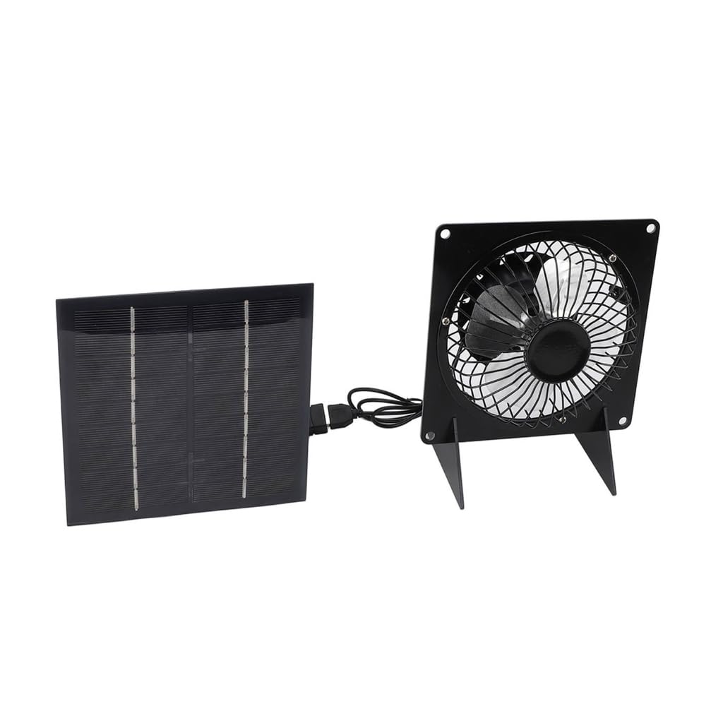 QIYUDUOLA Solar Powered Ventilation Fan Waterproof Exhaust Fan for Chicken Coops Greenhouses Sheds Pet Houses Cooling Fan