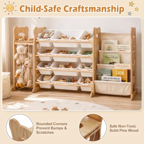 60.7" JUOIFIP Toy Storage Organizer w/ Bookshelf & Stuffed Animal Storage - image 4