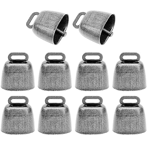 6 Stück Kuhglocken Aus Metall – Für Kühe, Pferde, Schafe, 35x35x14 Mm, Kupfer-Optik, Silber & Bronze