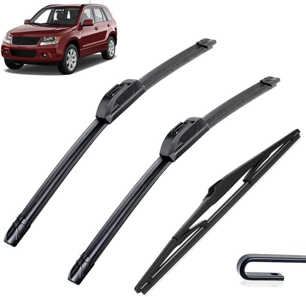 DZTYNKO Car Windscreen Wiper Blades Set for Suzuki Grand Vitara 2005-2015 19in+19in+12in, Front Window Wipers for Clear Visibility, Replacement Wiper Blades