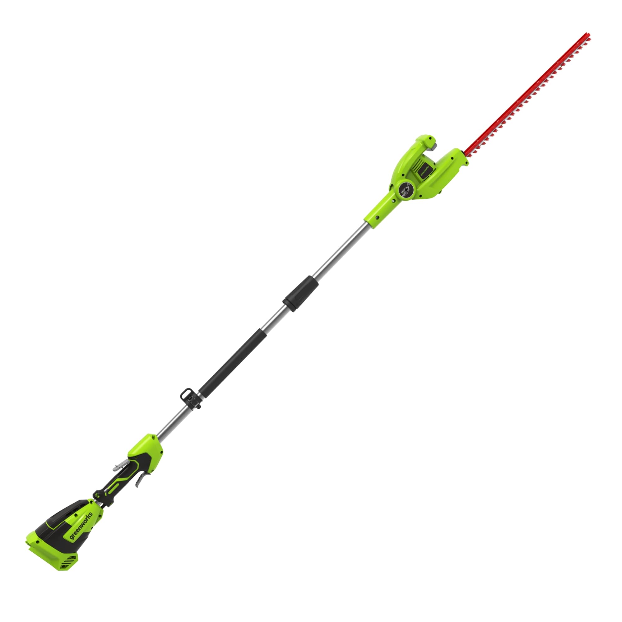 Greenworks G40PHA Tagliasiepi ad Asta a Batteria con Albero Divisibile, Lame a Doppia Azione 51cm, Taglia Rami Spessi Fino a 18mm, Testa Rotante di 125°, 3000SPM