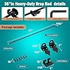 36 Inch Heavy Duty Cane Bolt Gate Drop Rod, 2 Pack Alloy