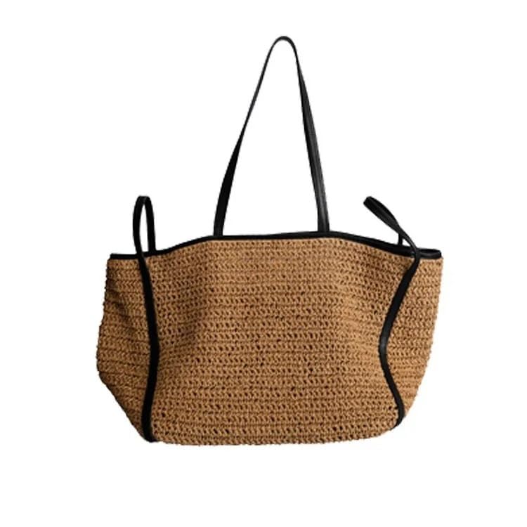 Straw Woven Tote Bags Casual Large Luxury Design Capacity Handbag Beach Shoulder Simple Women's Bag Shopping Summer bolsos