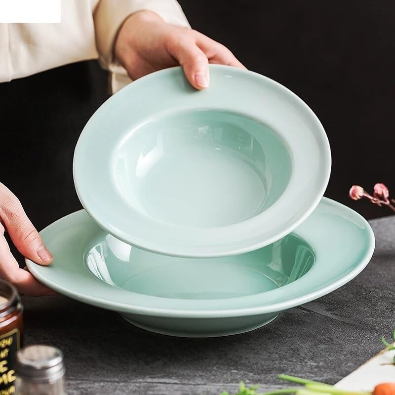 Talerze Obiadowe Ceramiczne Talerze Obiadowe Prosta Kuchnia Domowa Jednokolorowe Sztućce Naczynia Do Serwowania Stek Talerz Sushi Miska Na Zupę Miski Na Sałatkę Naczynia Obiadowe Tal11 Inch-One Size