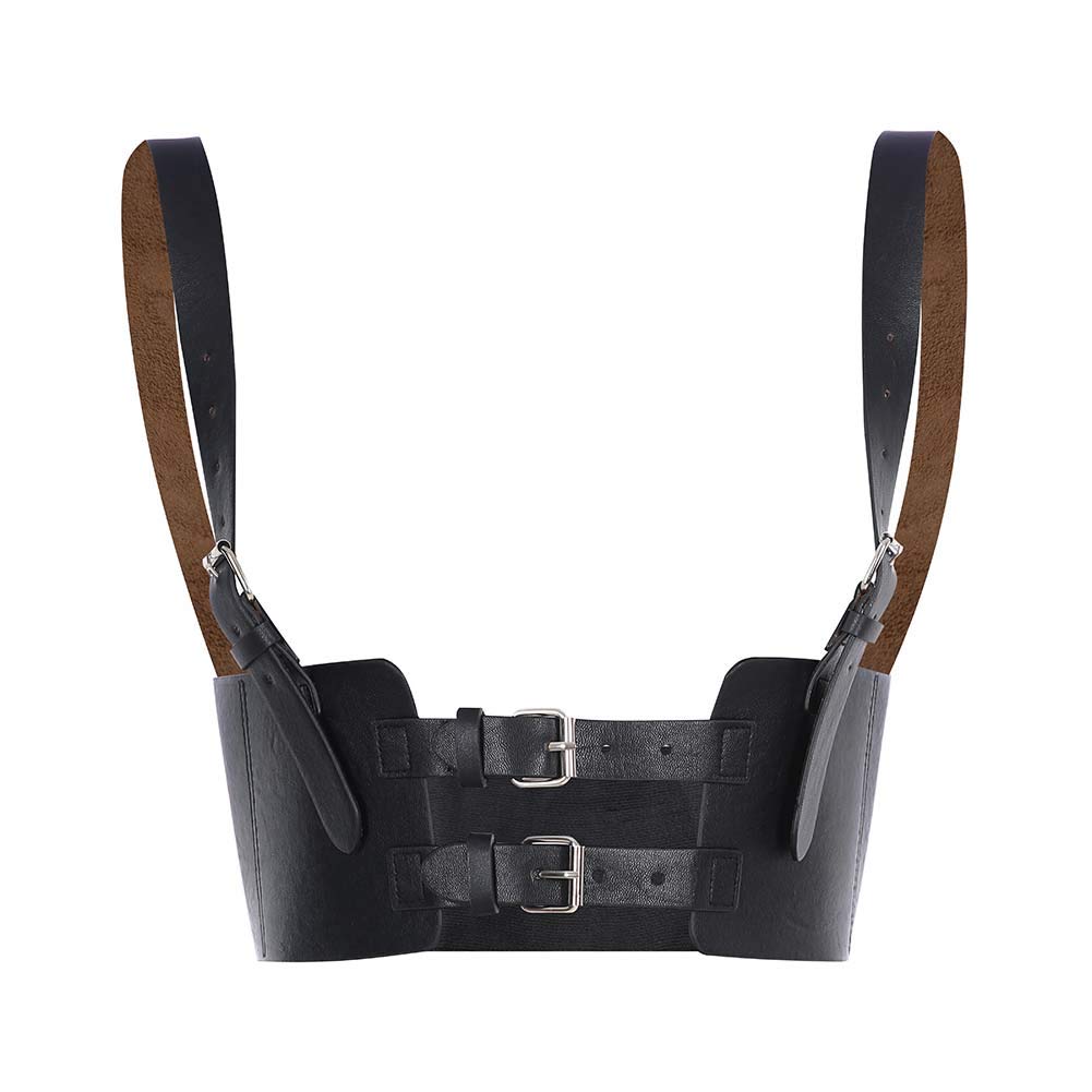 Steampunk PU Leather Strappy Corset Harness Adjustable Shoulder