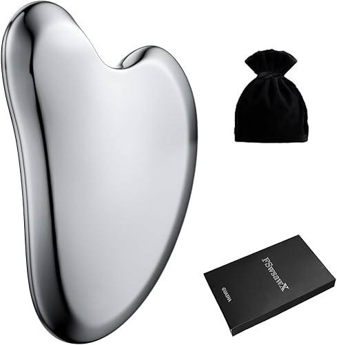 FSwsawX Terahertz Stone Gua sha herramienta facial, cryo gua sha, tablero natural de terahercios Gua sha para terapia de spa tratamiento de punto de