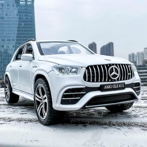 Image of 1:32 AMG GLE 63 S Scale Alloy Metal Pull Back Die-Cast Car Toy with Sound & Light Mini Auto Model for Kids Durable Metal Body Realistic Design Gift for Boys & Collectors (White)