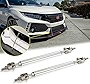 Xotic Tech 2pc Adjustable 6'-9' Front Bumper Lip Splitter Diffuser Strut Rod Tie Bars Compatible with Most Vehicles [Silver]