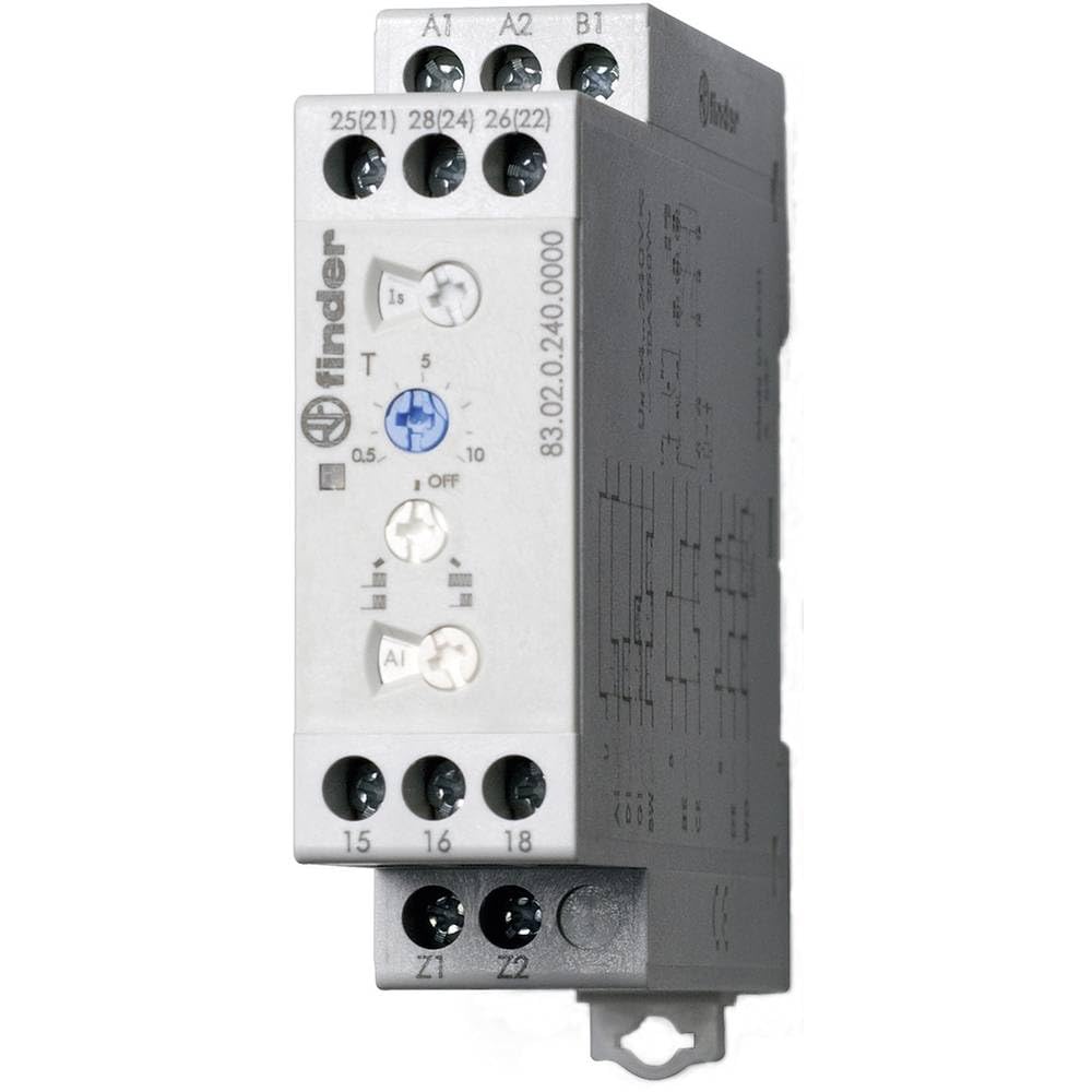 Finder 83 Zeitrelais, DIN-Hutschiene 24 V dc 24V ac, 240 V ac, 2 Kont. Multifunktion, 2-poliger Umschalter