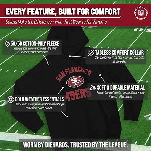 Image of Team Fan Apparel NFL Gameday Hoodie Pullover Sweatshirt for Men and Women | Officially licensed NFL Gameday fleece pullover - kangaroo pocket, ribbed cuffs, drawstring hood, unisex fit
