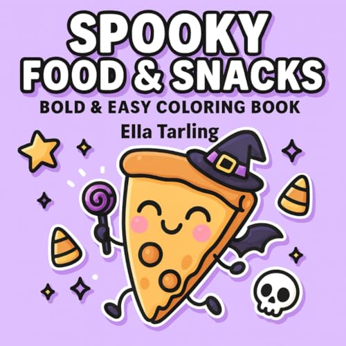 Spooky Food & Snacks: Bold & Easy Coloring Book for