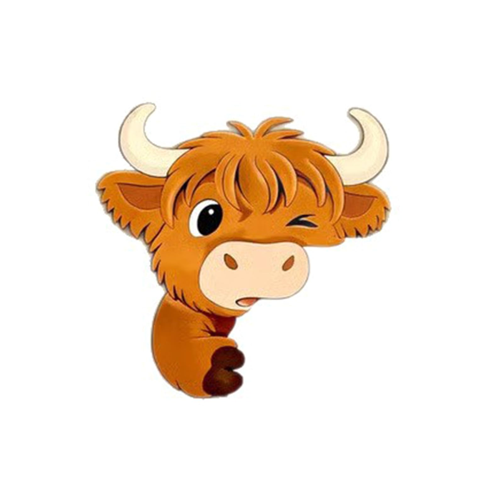 Happy Farm Cattle Wall Sticker Peeking Cow Decal Wonderful Country Themed Home Height Cow Wall Sticker
