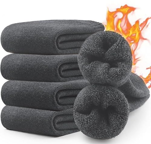 BananaHome 4Pairs Wool Socks for Men Women Thick Thermal Warm Winter Socks Super Soft Cozy Boot Socks for Cold Weather (Grey)