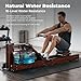 Water Rowing Machine for Home Gym, 16 Level Water Resistance Rowing Machine Foldable Space Saving Rower with LCD Monitor, Heart Rate Compatible, Aluminium Rail Indoor Fitness Machine 120kg Capacity