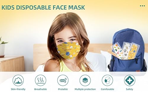 Kids Disposable Face Mask, 30 Pack Individually Wrapped Masks For Children,4-Ply Breathable Safety Masks For Boys And Girls(Aged 4-12) #TOP7