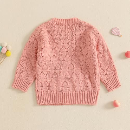Kids Solid Color Sweaters Button Sholuder Long Sleeve Round Neck Ribbed Knitted Pullover4