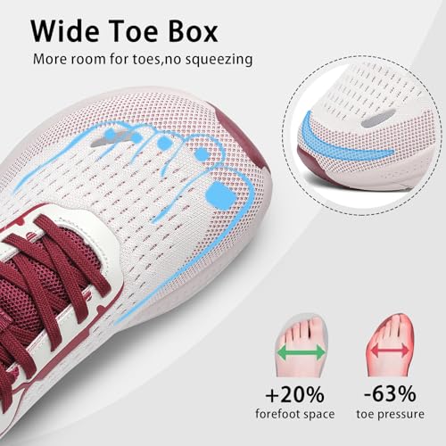 Image of Women's Wide Toe Box Walking Shoes Comfortable Cushioned Tennis Nursing Bunions Shoes Breathable Non Slip Gym Sports Athletic Running Fashion Sneakers