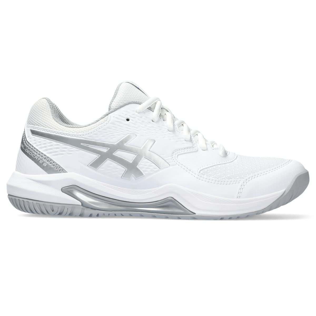ASICS Women's Gel-Dedicate 8 Tennis Shoes, 10, White/Pure Silver