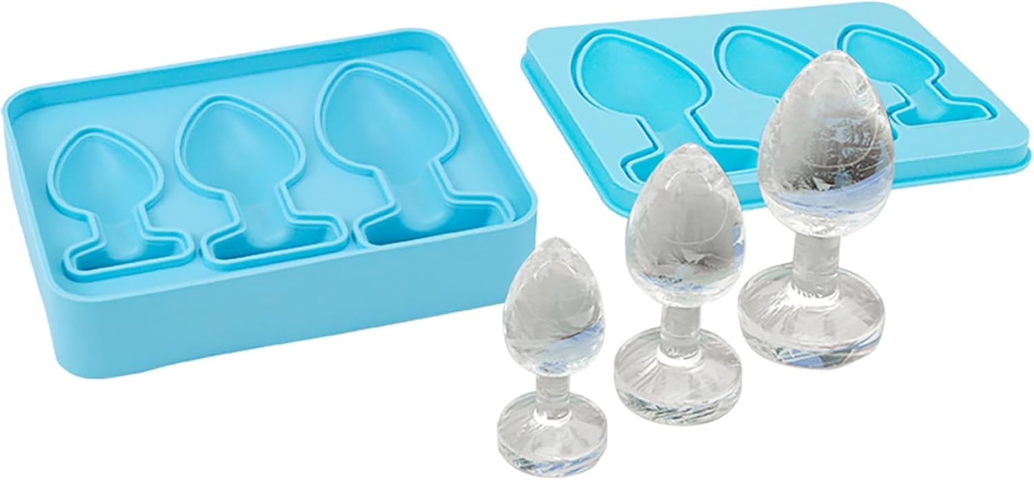 Dildo in Silicone 18 cm per Donne - Forma a Cubetto di Ghiaccio, Plug Anale e Dildo per Adulti