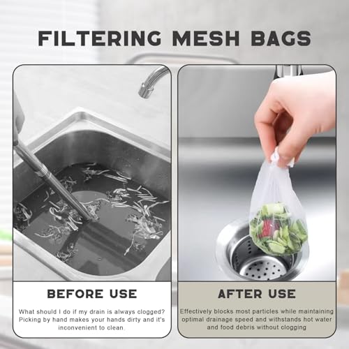 Bolsa de malla para colador de fregadero de cocina pack 100 miniatura 4