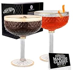 2 x Embossed Espresso Martini Glasses