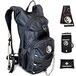 Hydration Backpack 18L with First Aid Kit, 3L Water Bladder & Cooling Towel - Lightweight Hydration Daypack for Biking, Running, Hiking, Camping, Raves