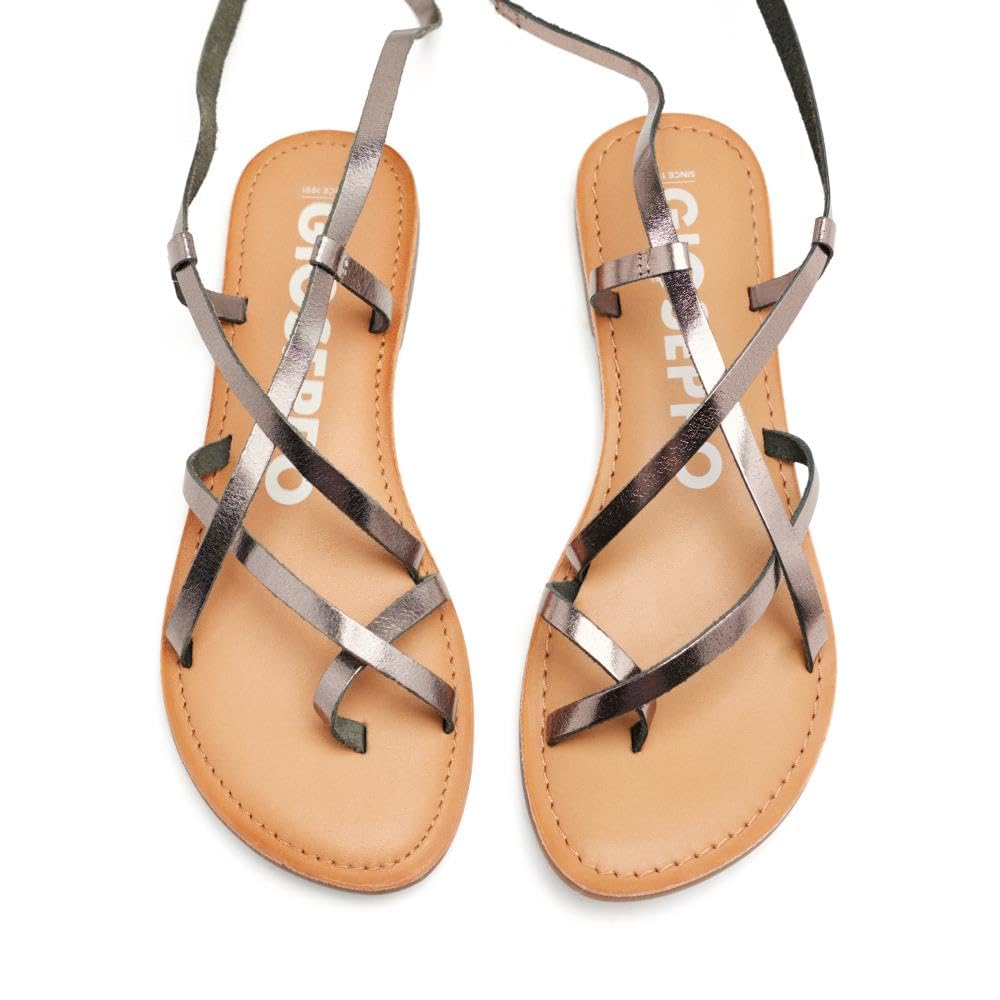 GIOSEPPO LUSSAT Strappy Leather Sandals, Lead, 7 UK