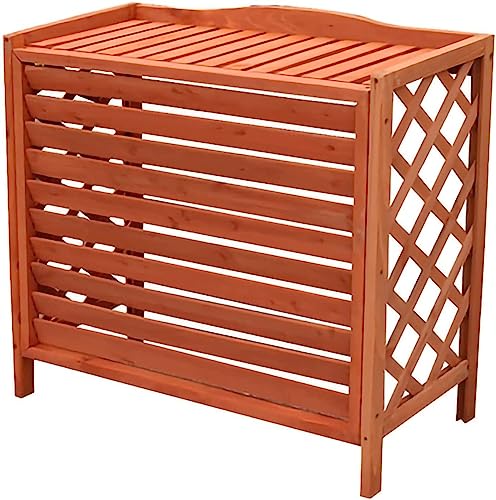 Support de fleur de couverture de climatiseur en bois extérieur - 2