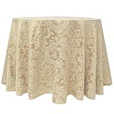 Ultimate Textile Miranda 120-Inch Round Damask Tablecloth Champagne Ivory Cream