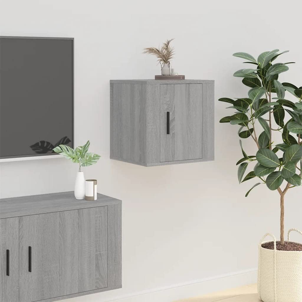 Mueble para TV (2 unidades, 40 x 34,5 x 40 cm), color gris