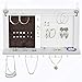 Kullavik Wall Mounted Jewelry Organizer Armoires Home Decor Display Shlef Storage for Necklaces,Bracelets,Ring Holder,Earings Wire Mesh,Velvet Earring Display,Incl.Hooks for Hanging Jewelries