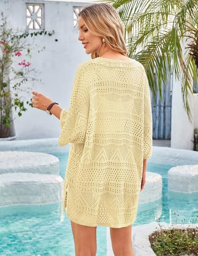 Image of GRACE KARIN Women Lightweight Summer Cardigan Crochet Knit Kimono Sweaters