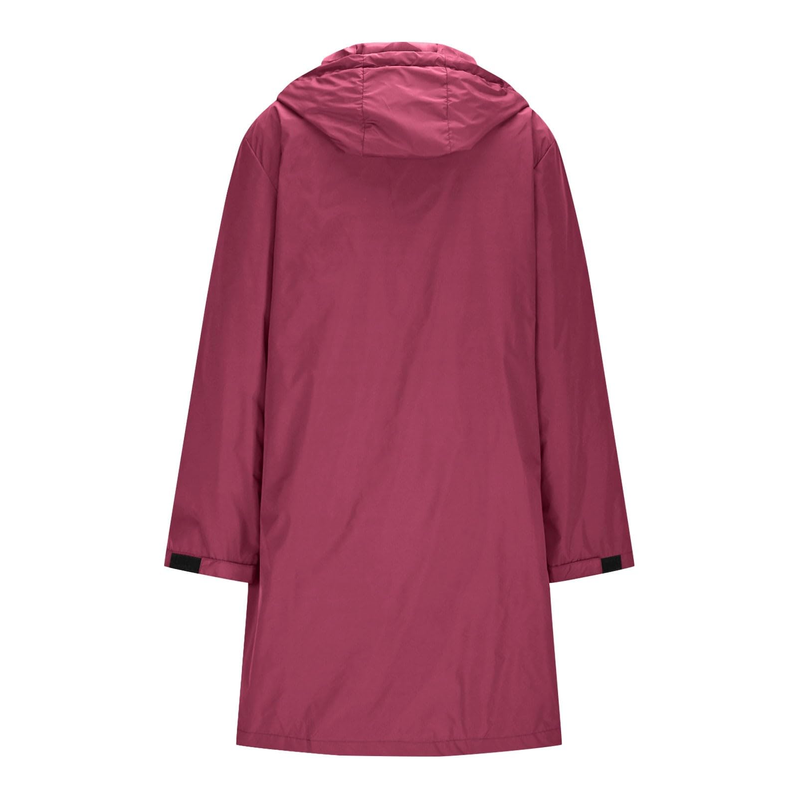 Genérico Chaqueta Impermeable Mujer-Chaqueta Impermeable Anorak Con Capucha Abrigo Largo De Invierno Para
