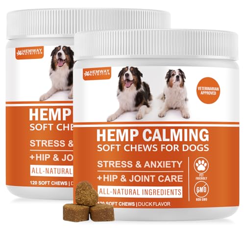 Image of Hеmp Calming Chews for Dogs - Duck Flavor Soft Chews - Dog Calming Treats Supplement for Storm Anxiety, Sleep, Relaxing, Separation Aid, Stress, Hyperactivity Relief - All Ages & Sizes - 240 Count
