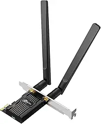 TP-Link Placa WiFi WiFi 6 PCIe para PC Desktop AX1800, Bluetooth 5.2, WPA3, 802.11ax Adaptador sem fio de banda dupla com MU-MIMO, latência ultrabaixa, suporta apenas Windows 11, 10 (64bit)