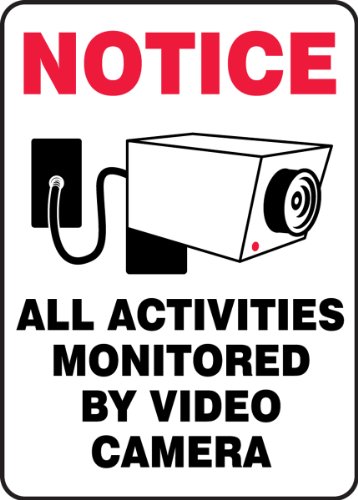 Panneau de vidéosurveillance adhésif Dura-Vinyl Notice All Activities 35x25cm