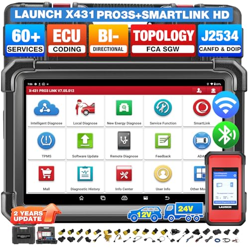 L'ultima versione, Scanner diagnostico integrato diesel e benzina: LAUNCH X431 PRO3S+Smartlink HD aggiunge uno scanner diagnostico del veicolo più potente, che può diagnosticare camion leggeri 12V e camion pesanti 24V. Prestazioni stabili e capacità diagnostiche veloci coprono il 95% dei veicoli mondiali. Che tu sia un principiante o un tecnico automobilistico professionista, ha una modalità di funzione inaspettata, che è facile da rilevare e utilizzare.