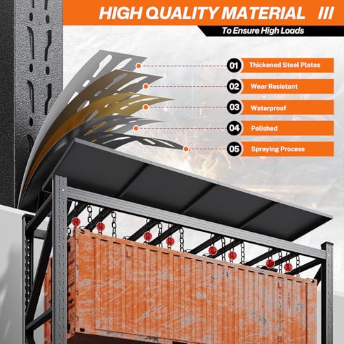 71”W Garage Shelving Units,5000LBS Storage Shelves,Garage Shelving Heavy Duty Metal Adjustable Shelves,Metal Shelving Rack,4Tier Large Tall Industrial Shelving for Warehouse,Pantry (71\" W*24\" D*70\" H)