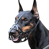 Dog Muzzle, Breathable Basket Muzzle to Prevent Barking, Biting and Chewing, Humane Muzzle for Small