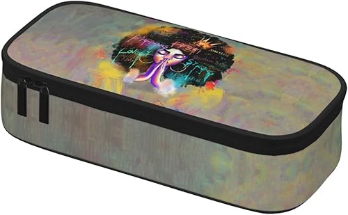 Miniatura 2 de yngviud Estuche para bolígrafos Afro Mujer Afro Afro, Organizador de Almacenamiento de Papelería Multifunción de Gran Capacidad - 2 Compartimentos