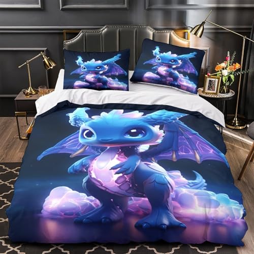 Housse de couette fermeture éclair douce lit 200x200cm effet 3D - 2