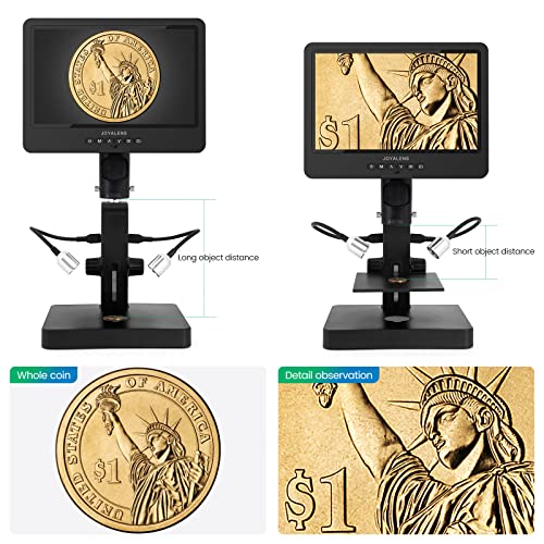 JOYALENS JL249PS 3 Lenses 10 Inch HDMI LCD Digital Microscope, UHD 4000× 24MP Biological Microscope with Prepared Slides, Coin Microscope for Full-Size Coins Error Coins, PC/TV Compatible, 32G Card - Image 4