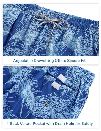 Image of BOJIN Mens Swim Trunks 9 inch Quick Dry Stretch Swim Shorts Mesh Lining Bathing Suits Swimwear Beach Shorts with Pockets