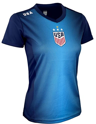 Icon Sports Official Licensed U.S. Soccer USWNT Girls' Soccer Performance Game Day Short Sleeve Tee Shirt Fitted2