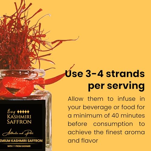 Image of Premium Kashmiri Saffron (Kesar /Kumkuma Puvvu) - 1gm Original Pure Saffron Threads - Certified Grade A++ - Lab Tested for Purity & Rich Aroma - Best for Pregnancy, Pooja, Milk, Tea - ISO Certified
