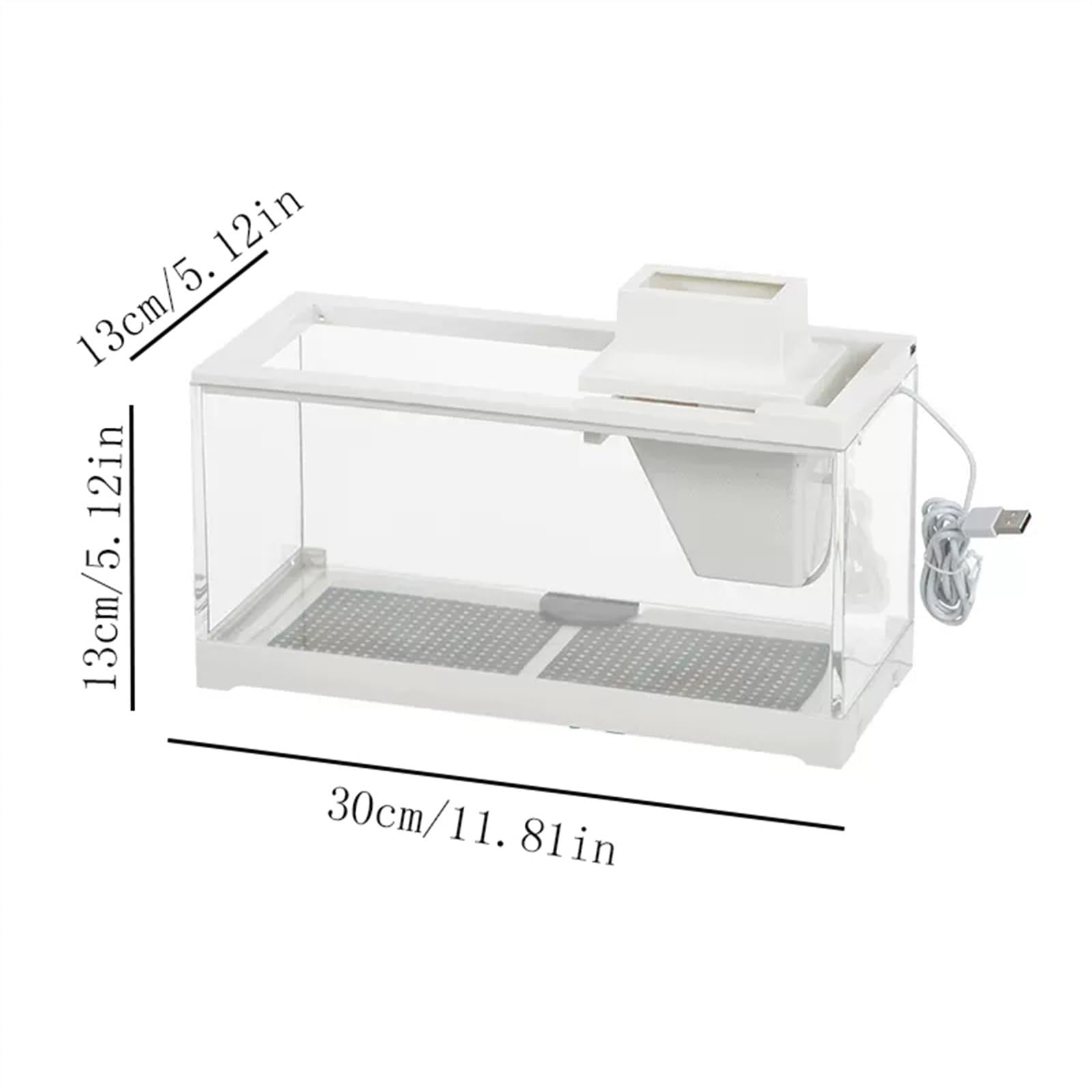 Aquarium Aquarium-Tank, transparent, rechteckig, aus Acryl, sturzsicher for den Heimgebrauch, mit Pumpe und integriertem Licht, ökologisches Aquarium Fischtank