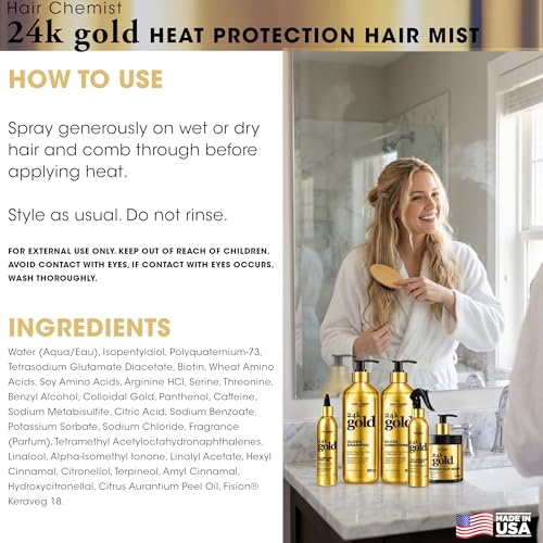 Hair Chemist 24k Gold Heat Protection Hair Mist 8 Ounce miniatura 6